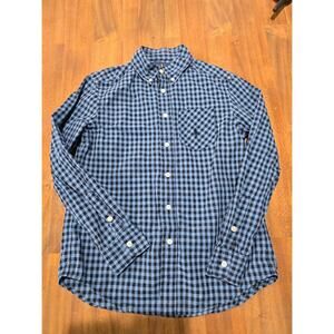 Boys Polo Ralph Lauren Blue Gingham Checkered  Long Sleeve Button Down M (10-12)